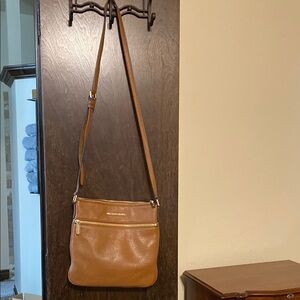 Michael Kors Brown Leather Crossbody Bag with Adjustable Strap